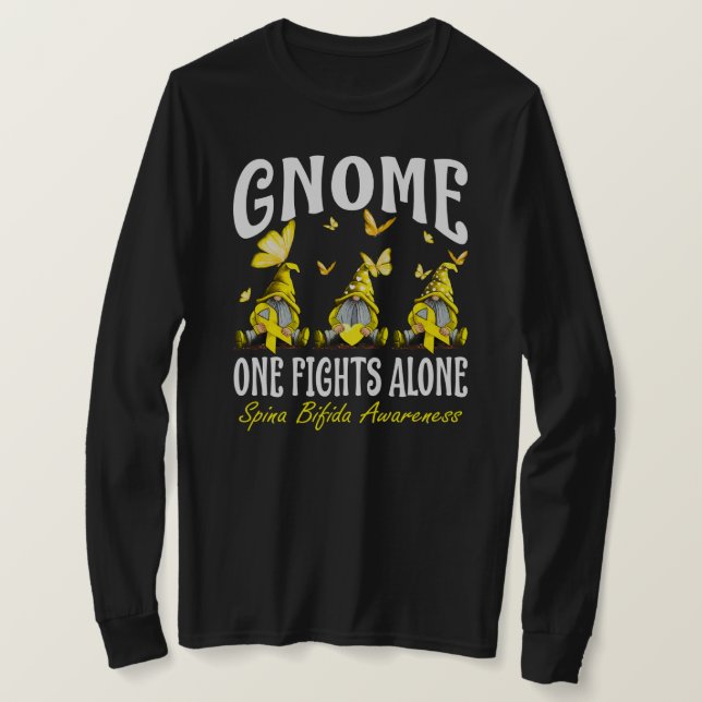 Gnome One Fights Ensam Spina Bifida Awareness T Shirt (Design framsida)