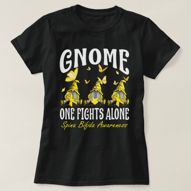 Gnome One Fights Ensam Spina Bifida Awareness T Shirt (Design framsida)