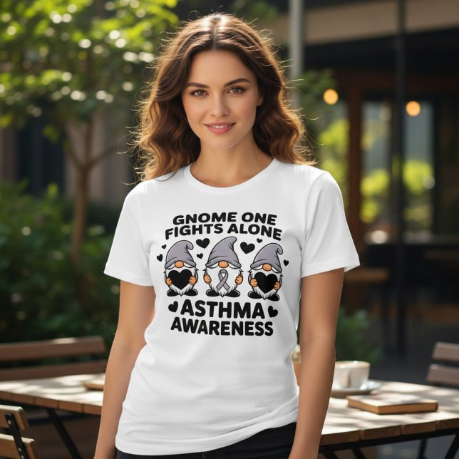Gnome One Kämpar Ensam Astma Medvetenhet T Shirt (Skapare uppladdad)