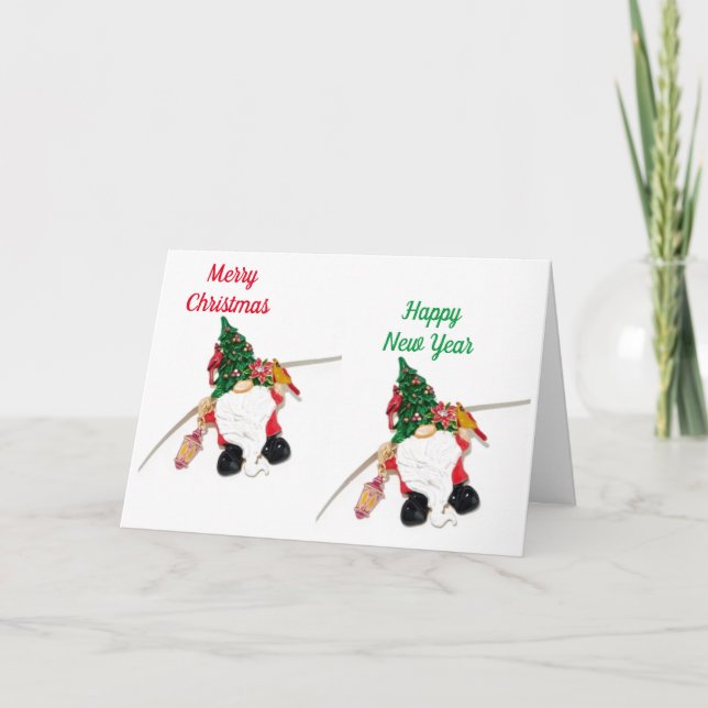 GNOME ÖNSKAR GOD JUL OCH NYTT ÅR OCKSÅ! KORT (Framsida)