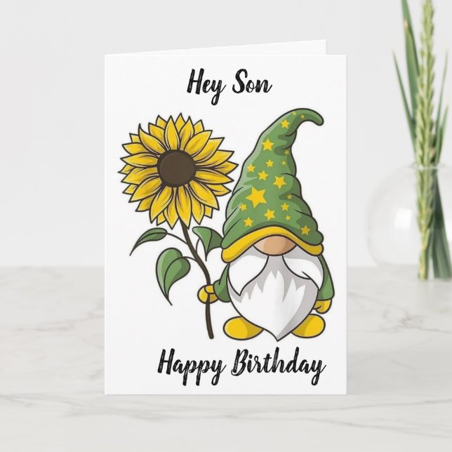 GNOME ÖNSKAR SON A "LYCKLIG 40:e" BIRTHDAY Kort (Framsida)