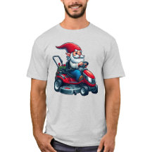 Gnome på Riding Gräsmatta Mower med Flower Basket