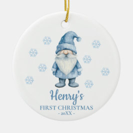 Gnome Personalized Baby's First Christmas Julgransprydnad Keramik