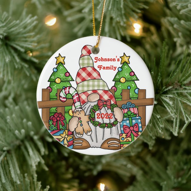 Gnome-personlig Julgransprydnad Keramik (Träd)