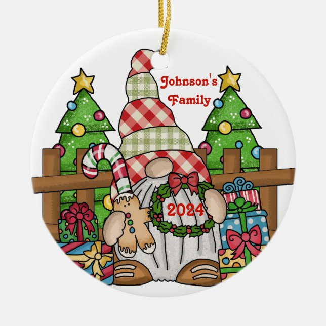 Gnome-personlig Julgransprydnad Keramik (Framsidan)