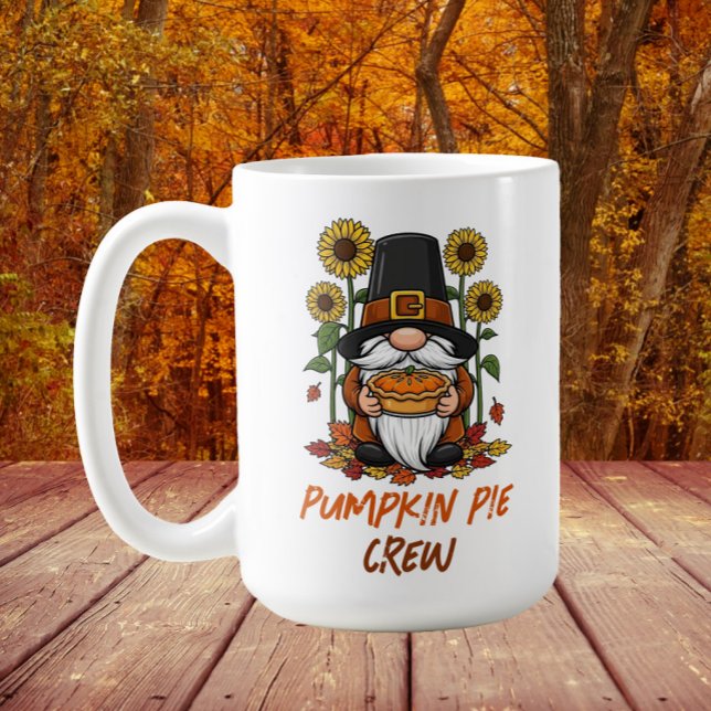 Gnome Pilgrim Pumpkin Paj Crew Thanksgiving Kaffemugg (Skapare uppladdad)