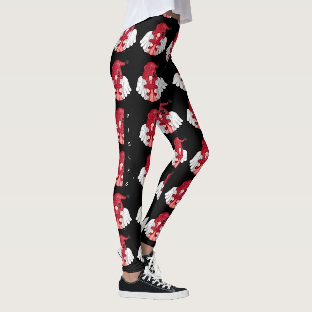 Gnome Pisces Astrology Sign Angel Leggings (Höger)