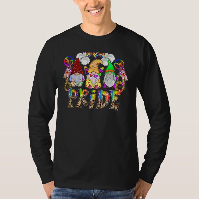 Gnome Pride Leopard LGBT Flag Gay Pride Month Tran T Shirt (Framsida)