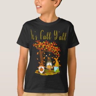 Gnome Pumpkin Det är Fall Y'all Autumn Funny Hallo T Shirt