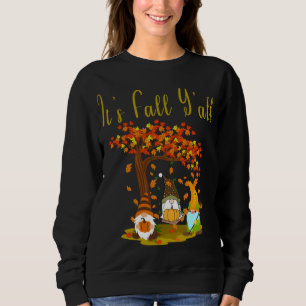 Gnome Pumpkin Det är Fall Y'all Autumn Funny Hallo T Shirt