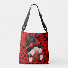 Gnome Red med Black Polka dots Axelväska