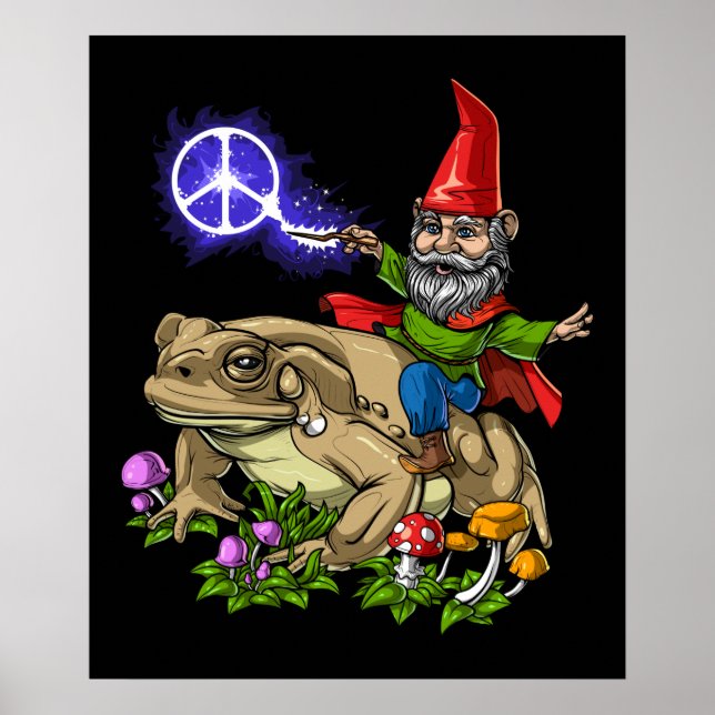 Gnome Riding Frog Poster (Framsidan)