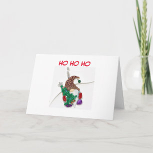 GNOME SÄGER HO HO HO "GLAD JUL" KORT