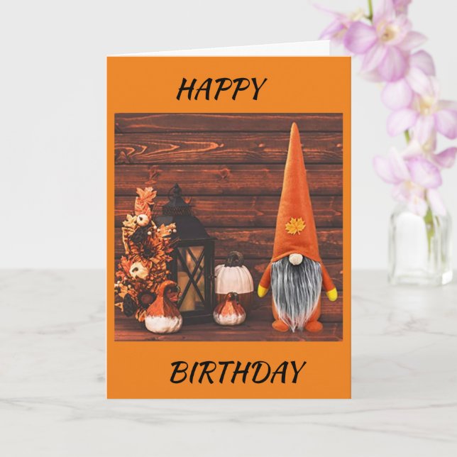 GNOME  SAYS *FALL BIRTHDAYS RULE* BIRTHDAY CARD KORT (Orkide)