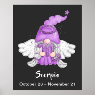 Gnome Scorpio Astrology Sign Angel 40 x 50 Poster
