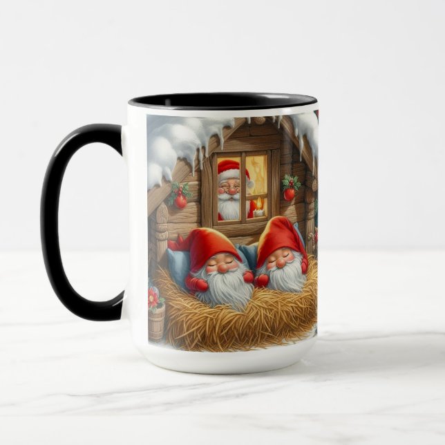 Gnome Sees Sleeping jul Coffee Mugg (Vänster)