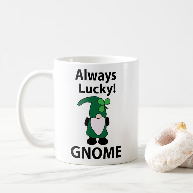 Gnome Shamrock Lucky St patricks day Gnome Kaffemugg (Med munk)