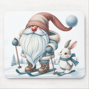 Gnome Skiing med en Bunny Musmatta
