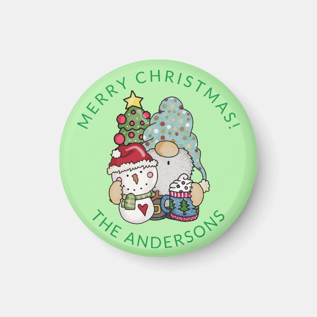 Gnome Snögubbe jul Magnet (Framsidan)