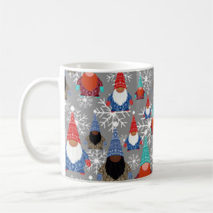 Gnome Snowflake Illustrations jul Mönster Kaffemugg