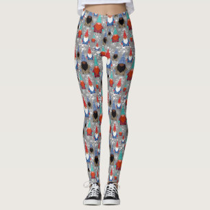 Gnome Snowflake Illustrations jul Mönster Leggings