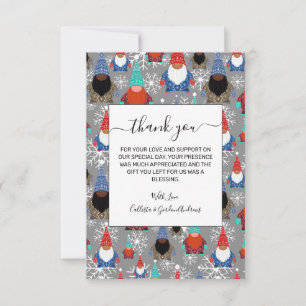 Gnome Snowflake Illustrations jul Mönster Tack Kort