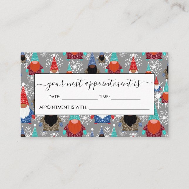 Gnome Snowflake Illustrations jul Mönster Tidsbeställning Kort (Framsida)