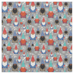 Gnome Snowflake Illustrations jul Mönster Tyg