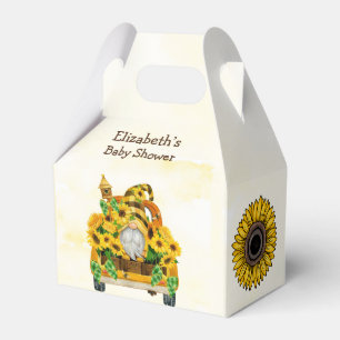 Gnome Solros och Bees Baby Shower Presentaskar