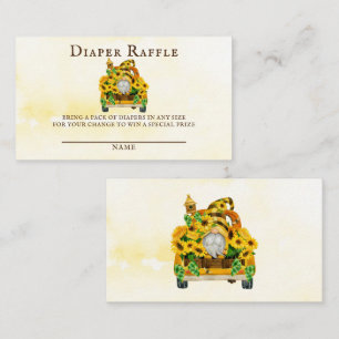 Gnome Solros och Bees Diaper Raffle Visitkort