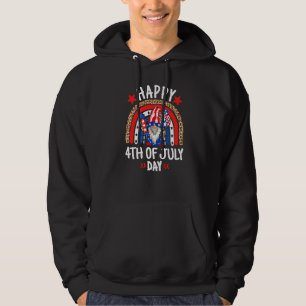 Gnome som firar självständighetsdagen i USA, dag L Hoodie