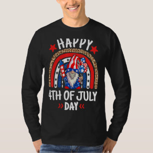 Gnome som firar självständighetsdagen i USA, dag L T Shirt
