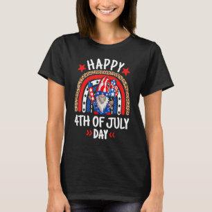 Gnome som firar självständighetsdagen i USA, dag L T Shirt
