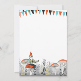 Gnome som leker gitarrinbjudan inbjudningar