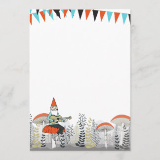 Gnome som leker gitarrinbjudan inbjudningar