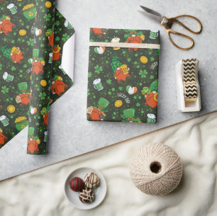 Gnome St. Patrick's Day Wrapping Papper Presentpapper