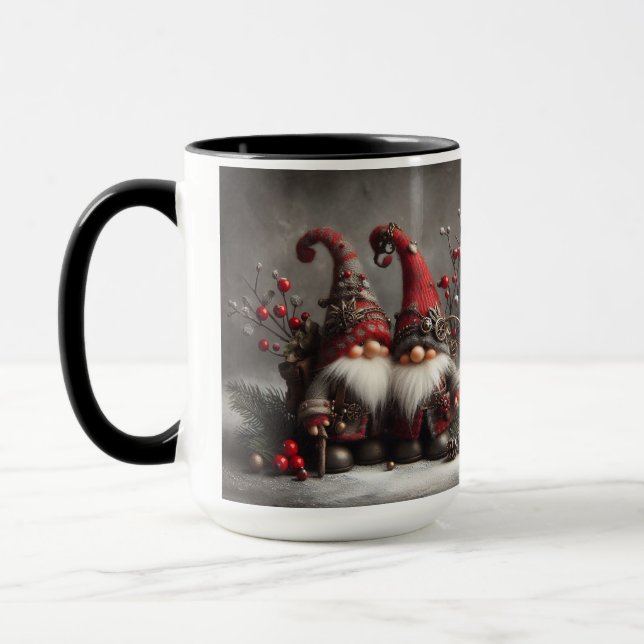 Gnome SteamPunk Christmas Coffee Mug Cup Mugg (Vänster)