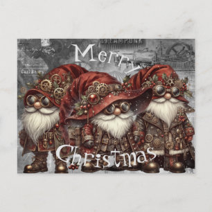 Gnome Steampunk Vinterjul Helg Vykort