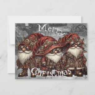 Gnome Steampunk Vinterjul Julkort