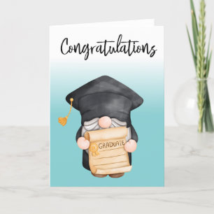 Gnome Student Studenten Grattis Helgkort