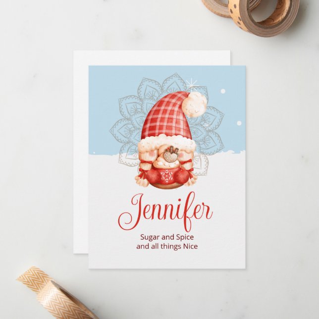 Gnome Sugar and Spice Note Card Anteckningskort (Fram/Back In Situ)