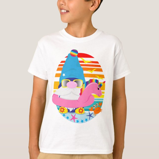 Gnome Summer Beach Vacation T Shirt (Framsida)