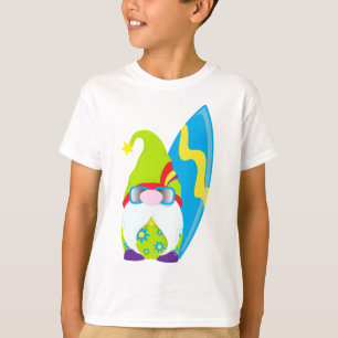 Gnome Surfing Funny Summer T Shirt