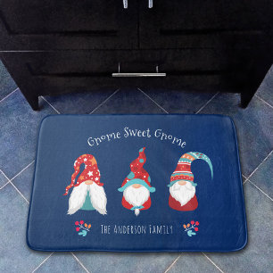 Gnome Sweet Gnome Cute Modern Helgdag Elf-flottan Badrumsmatta