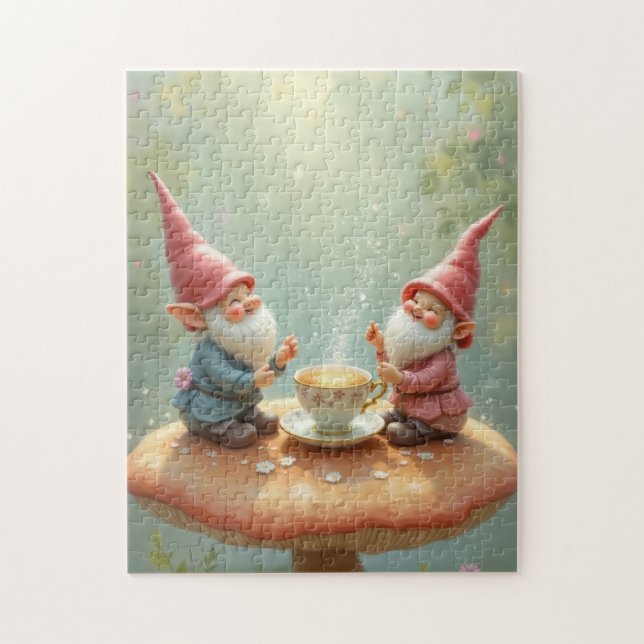 gnome tea party pussel (Vertikal)