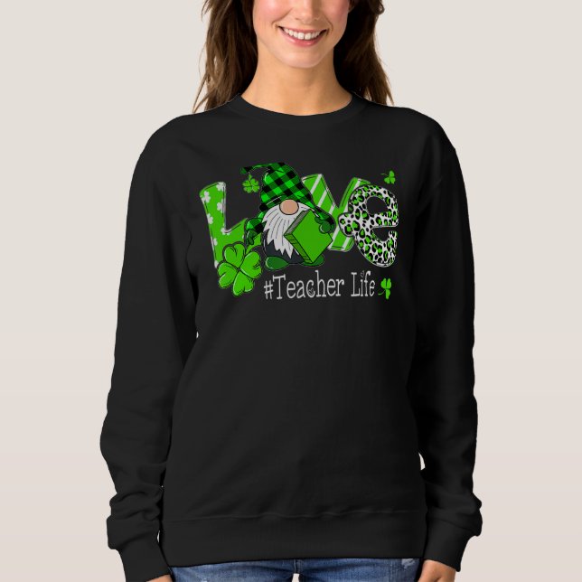 Gnome Teacher St patricks day Kärlek Lacher Life S T Shirt (Framsida)