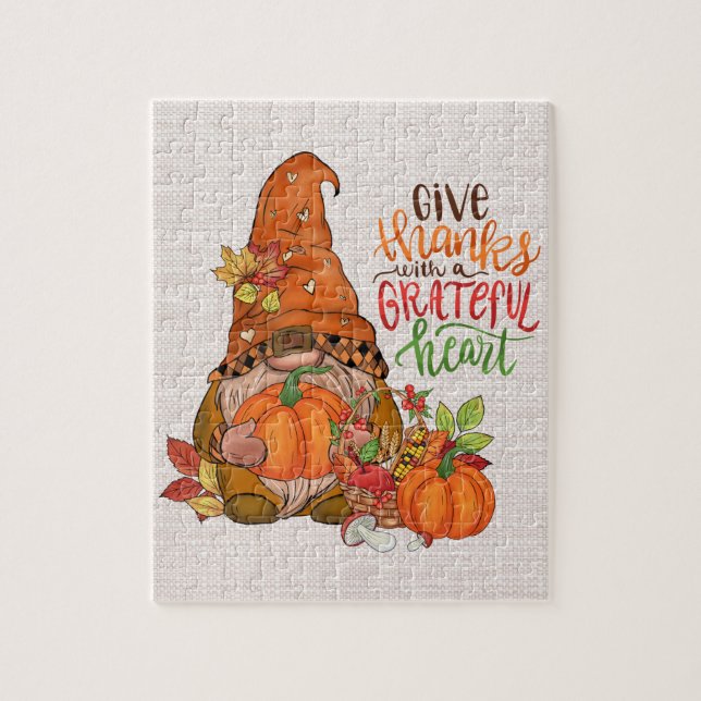 Gnome Thanksgiving Puzzle Pussel (Vertikal)