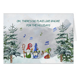 Gnome Trio på Snowy Mountain Top jul Hälsningskort