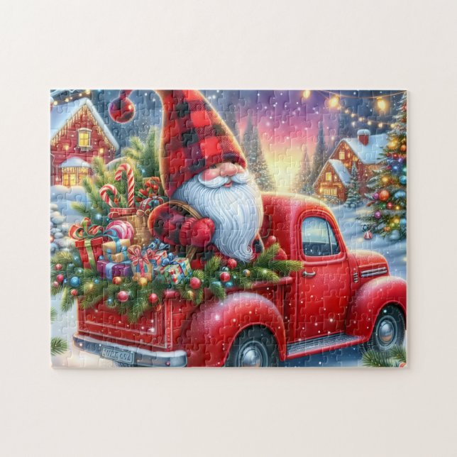Gnome Truck Christmas Tree Pussel (Horisontell)