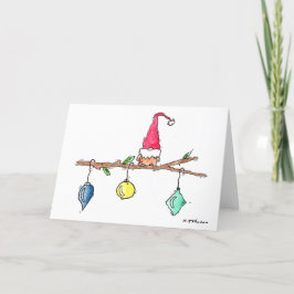 Gnome, Twig och Ornaments julkort Helgkort